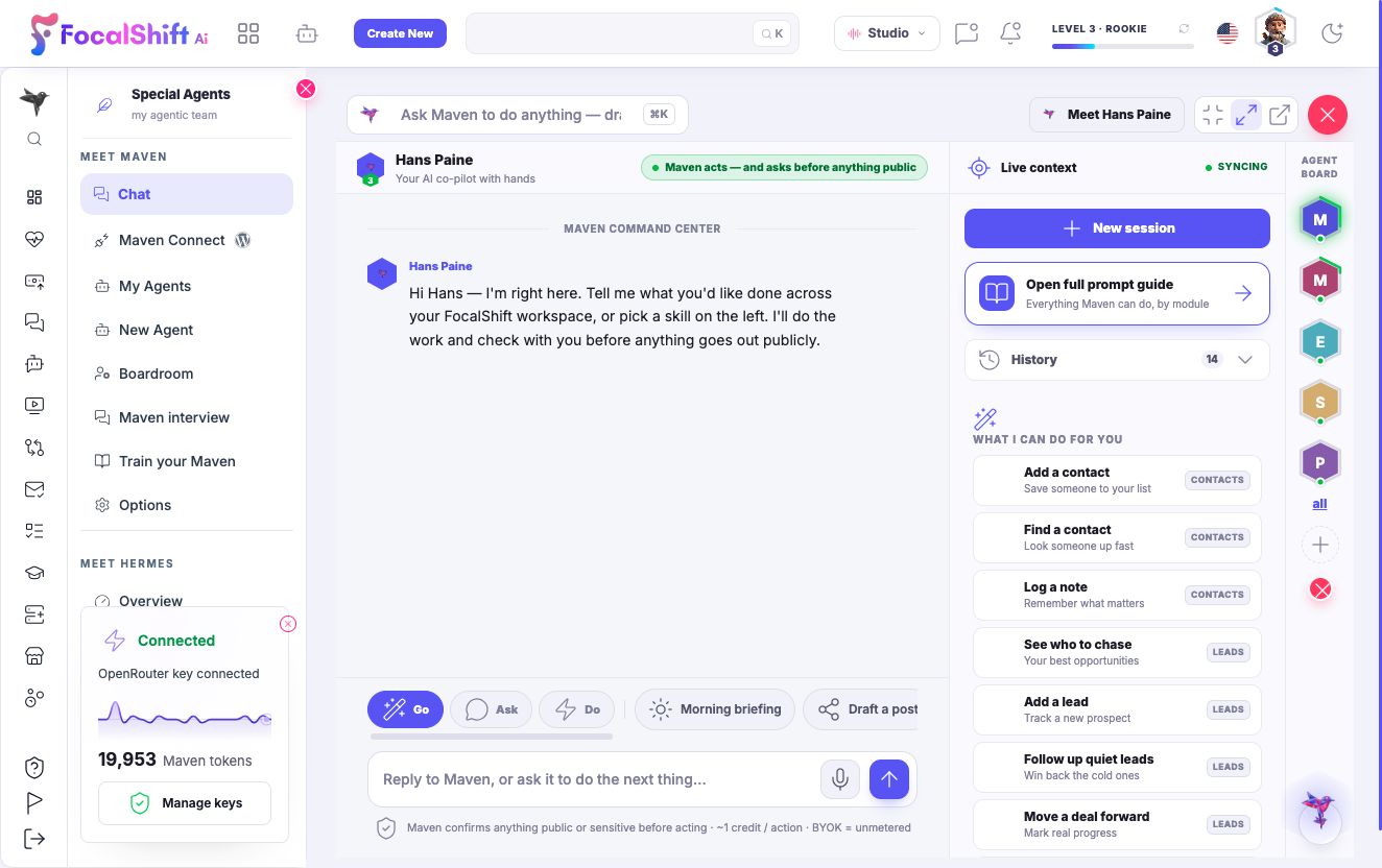 Maven with connected business context in light mode