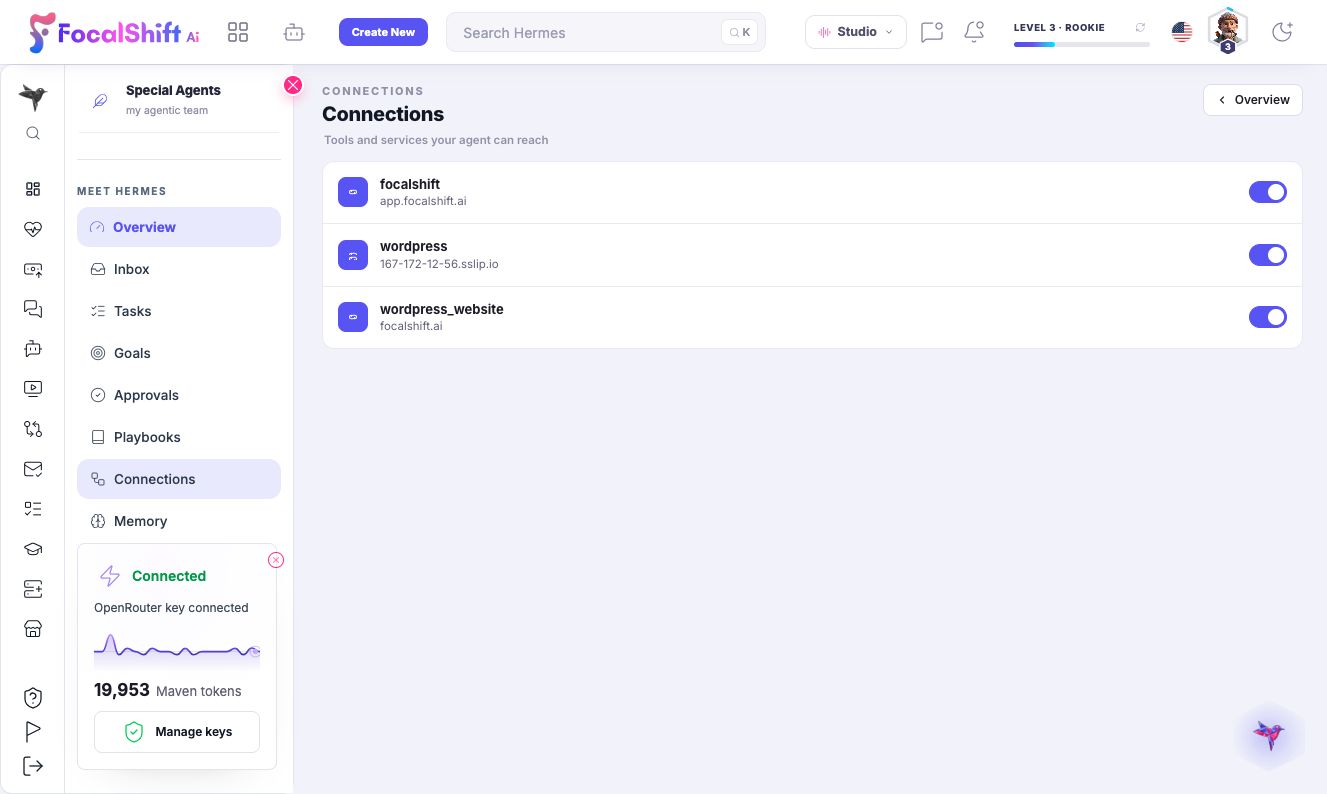 Premium agent connections in light mode