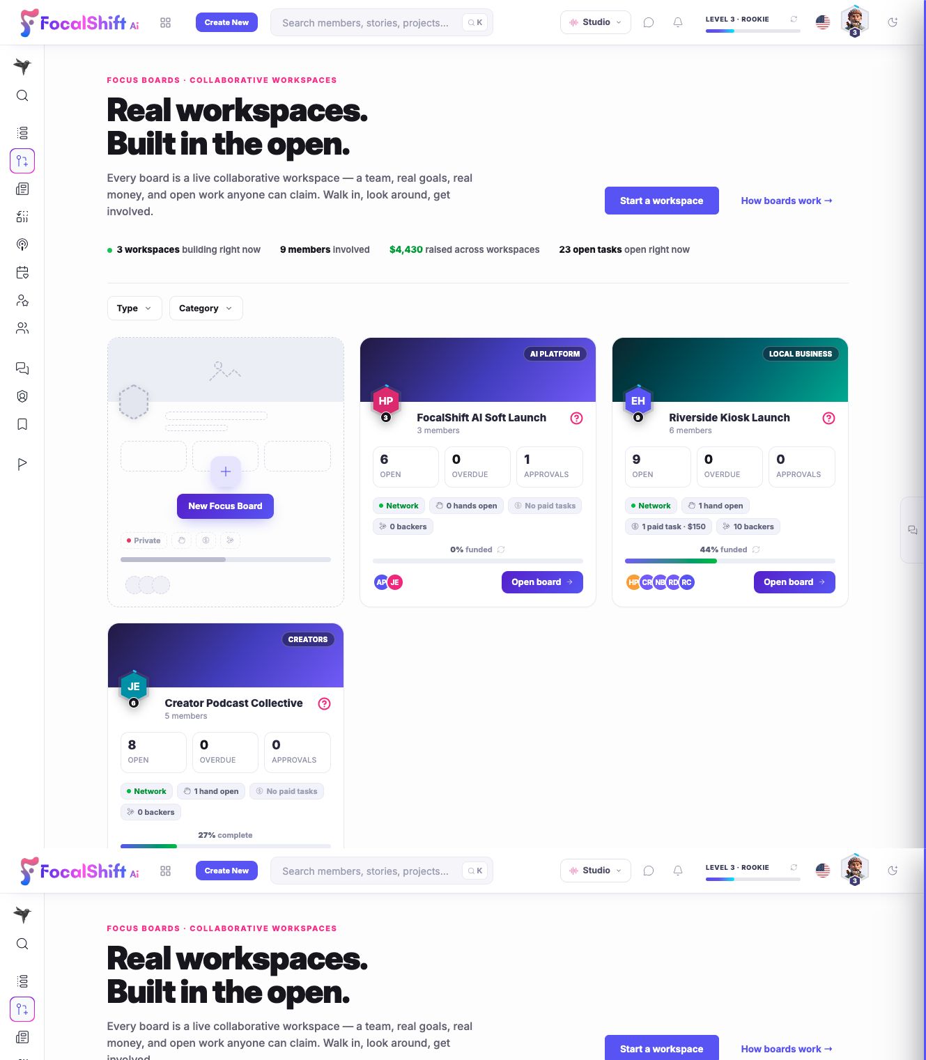 Collaborative publishing in light mode