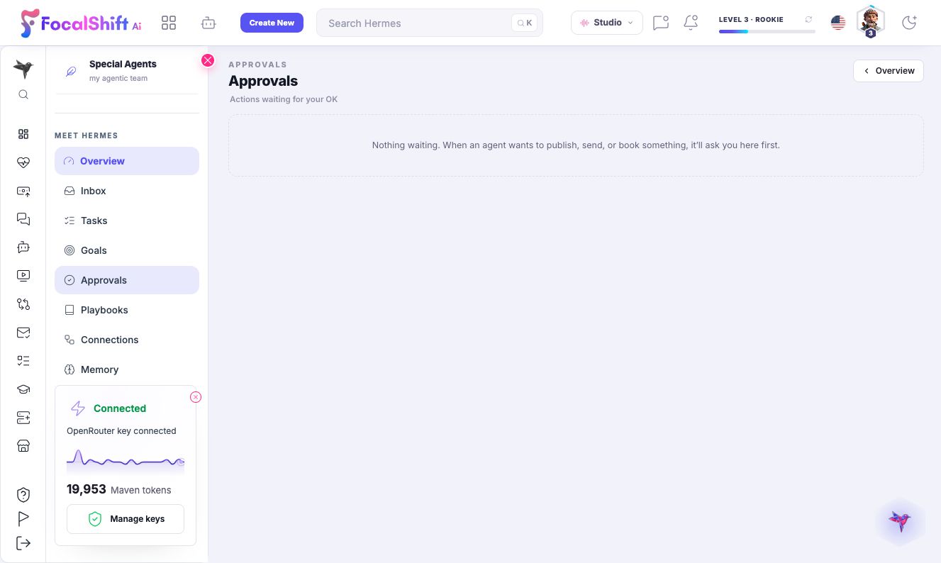Human approvals in light mode