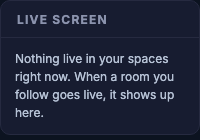 Network: live screen panel